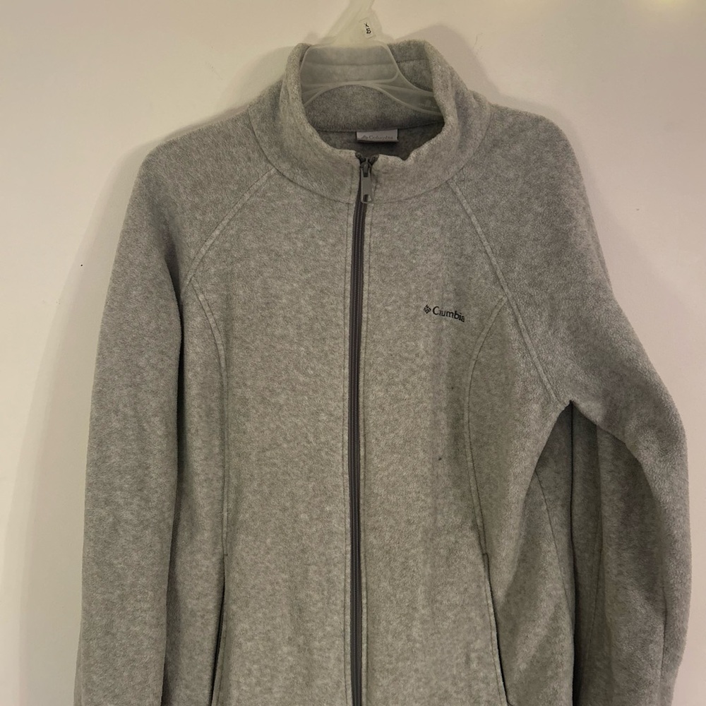Columbia Gray Ski Jacket Full Zip Fleece